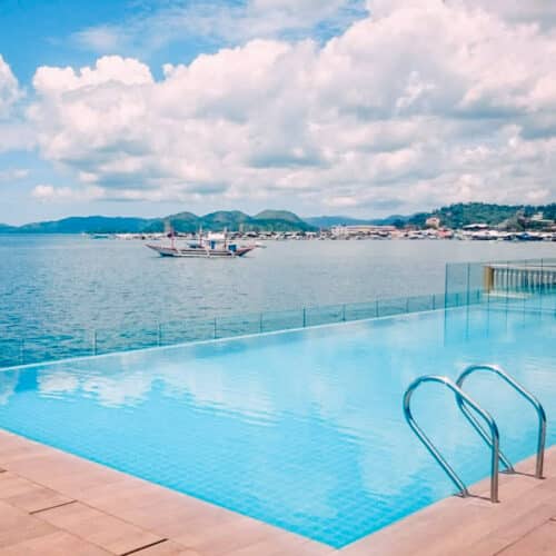 The infinity pool at the Two Seasons Hotel in Coron Palawan.