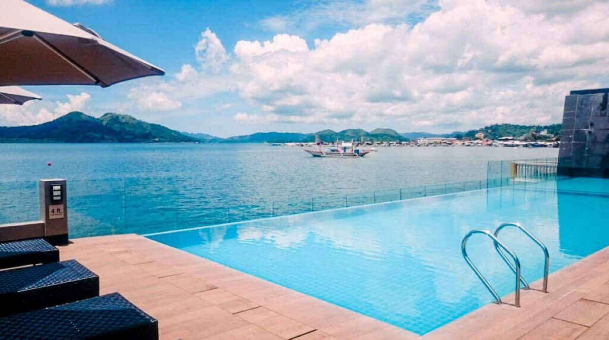 The hotel pool in Coron Philippines.