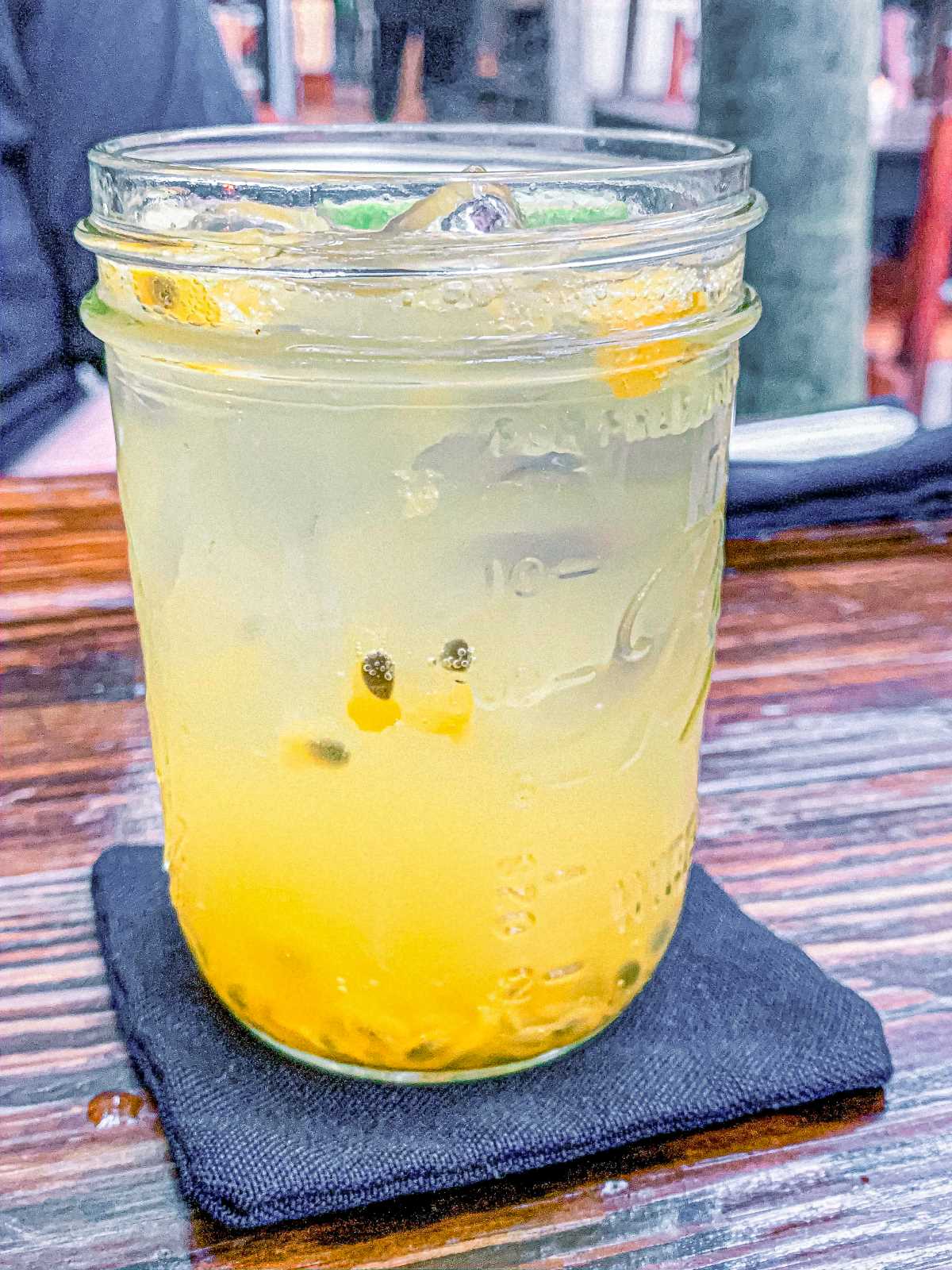 A yellow passionfruit soda at Kitchen Table.