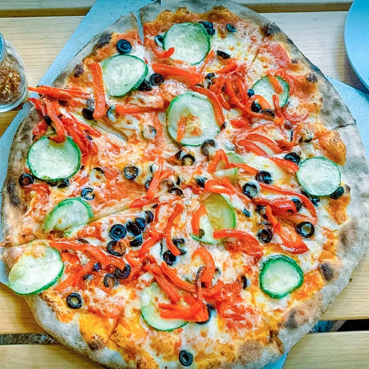 Pizzeria Manglar vegetarian Mexican pizza.