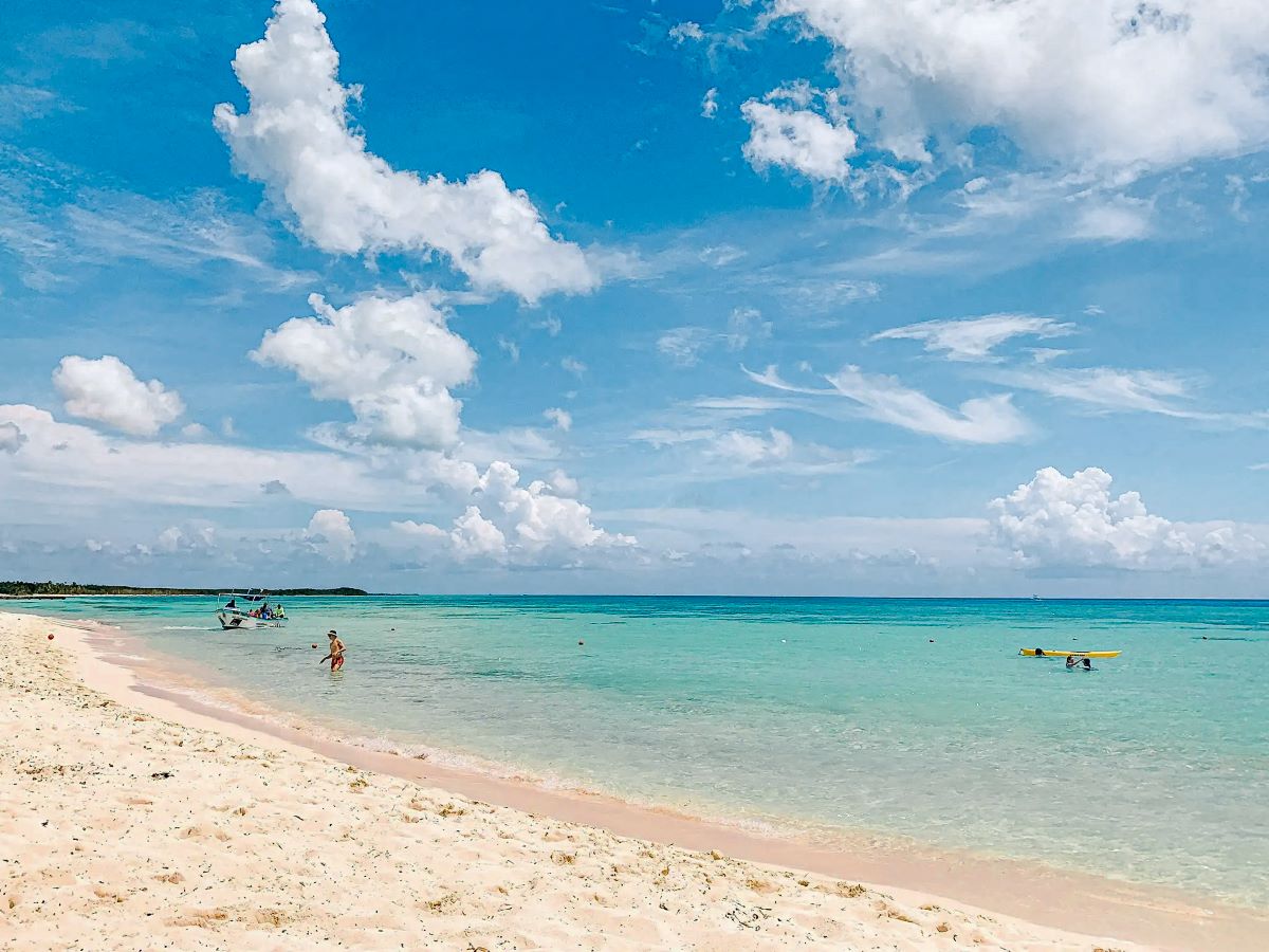 A sandy beach in Cozumel.