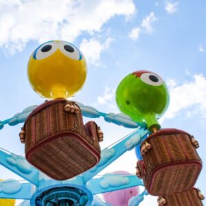 Sesame Street theme park balloon ride.