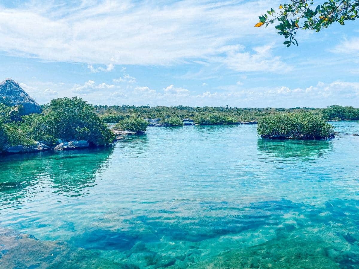 The beautiful view at Yal Ku Lagoon in Akumal.